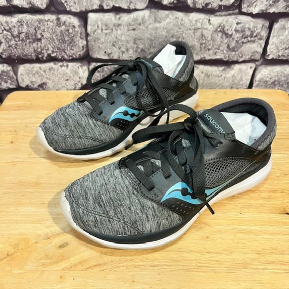 Saucony Shoes - Saucony Gray & Black Heathered Lace Up Sneakers Size 7